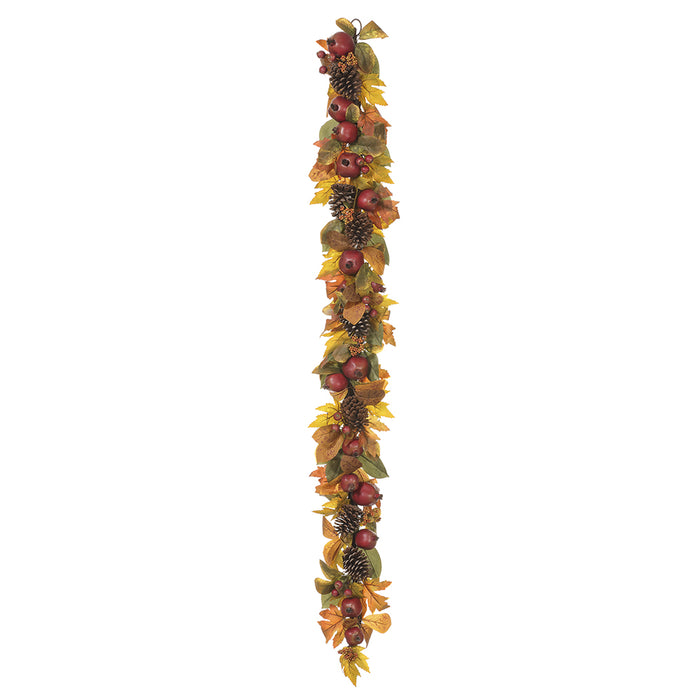 4' Artificial Pomegranate, Berry & Pinecone Garland -Burgundy/Green (Pack of 4) - VGP936-BU/GR