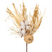 13" Artificial Pumpkin, Cotton Ball & Corn Husk Stem Pick -White/Beige (Pack of 12) - VKP866-WH/BE