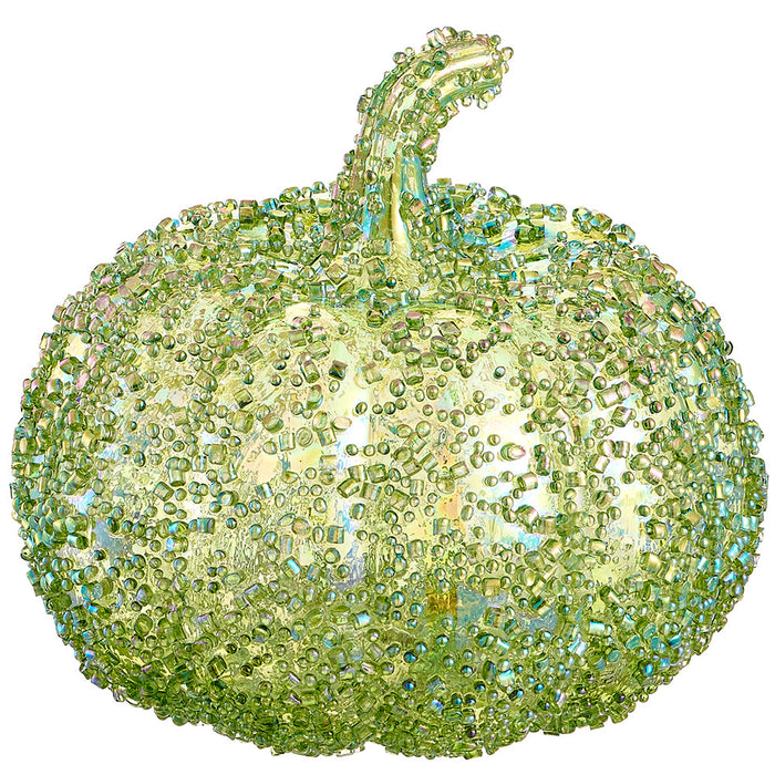 5"Hx6"W Beaded Artificial Pumpkin -Green (Pack of 6) - VQP222-GR