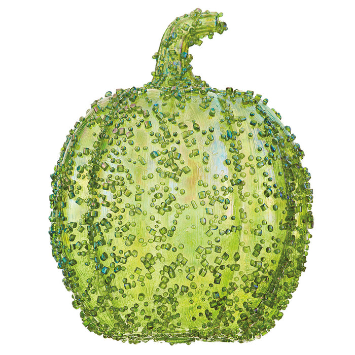 7.5"Hx5.5"W Beaded Artificial Pumpkin -Green (Pack of 6) - VQP223-GR