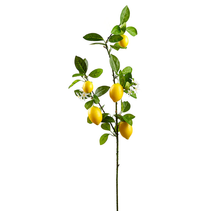 44" Flowering Artificial Lemon Branch Stem -Yellow (pack of 12) - VSL044-YE