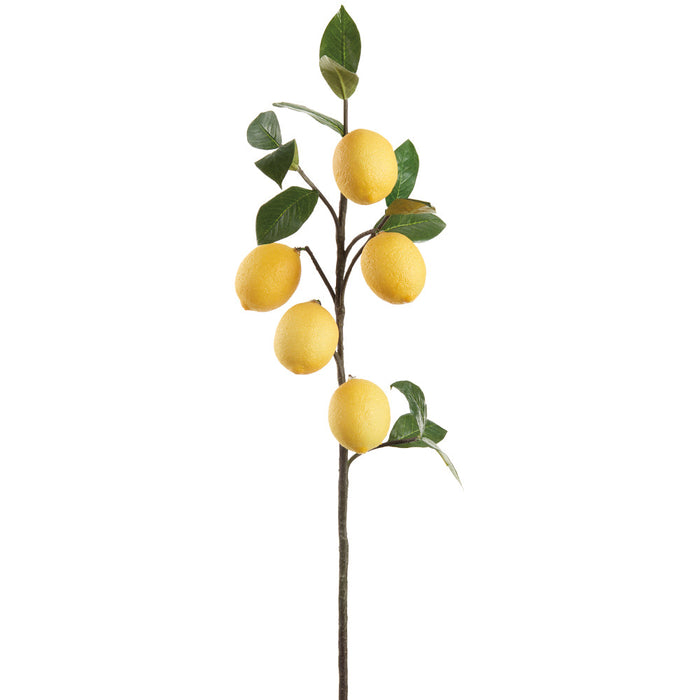 35.5" Artificial Lemon Stem Branch -Yellow (Pack of 6) - VSL133-YE