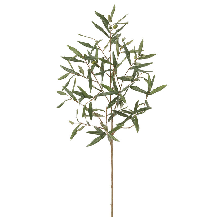 45" Silk Olive Leaf Branch Stem With Olives -Green (Pack of 6) - VSO382-GR