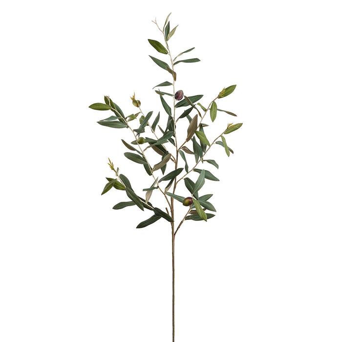 33" Silk Olive Leaf Stem With Olives -Green (Pack of 12) - VSO706-GR