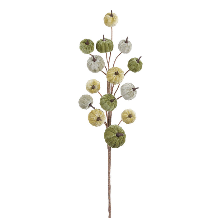 30" Velvet Artificial Pumpkin Stem -2 Tone Green (pack of 12) - VSP260-GR/TT