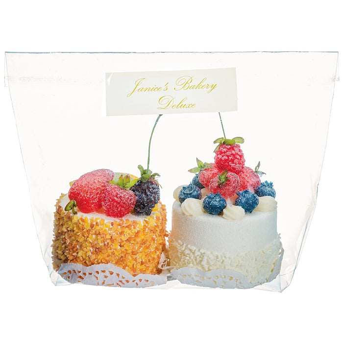 3.5" Artificial Bagged Assorted Fruit Cakes -White/Cream (pack of 6) - VTC435-WH/CR