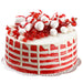 2"Hx6"W Fake Christmas Cake -White/Red (pack of 6) - VTS342-WH/RE