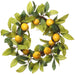 18" Artificial Lemon Hanging Wreath -Yellow/Green (pack of 2) - VWL402-YE/GR