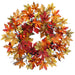 24" Artificial Maple & Berry Hanging Wreath -Burgundy/Green - VWM024-BU/GR