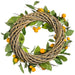 18" Artificial Orange & Greenery Wreath -Yellow - VWO072-OR