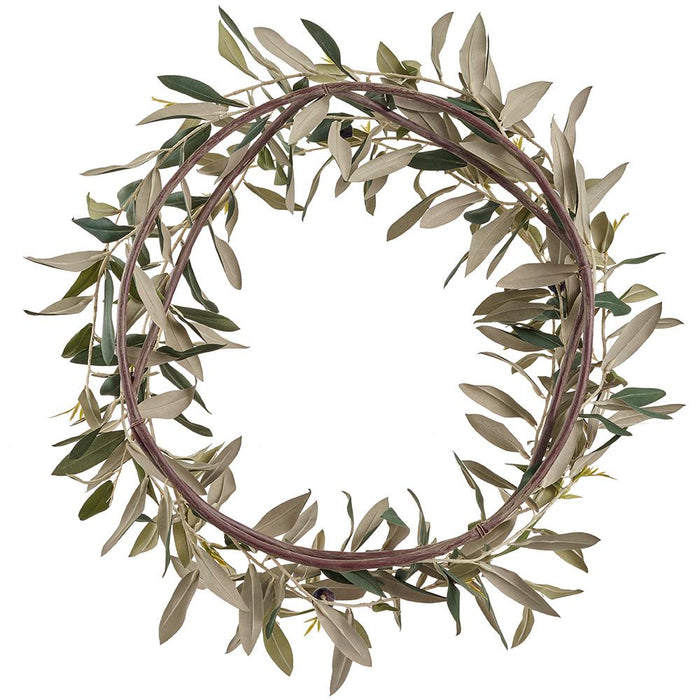 20" Artificial Olive Leaf Wreath -Green (Pack of 2) - VWO710-GR