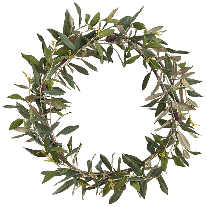 20" Artificial Olive Leaf Wreath -Green (Pack of 2) - VWO710-GR