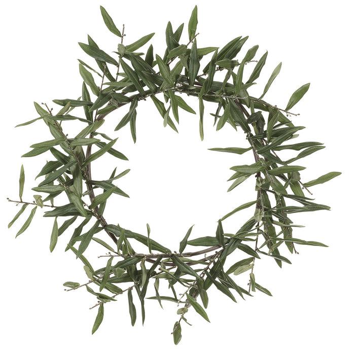 20" Silk Olive Leaf Hanging Wreath -Green (pack of 2) - VWO761-GR