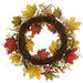 24" Mixed Pumpkin, Berry & Maple Leaf Artificial Wreath -Orange/Burgundy - VWP033-OR/BU