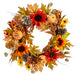 22" Artificial Sunflower, Pumpkin & Pinecone Wreath -Fall (Pack of 4) - VWP100-FA