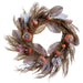 30" Artificial Pumpkin, Magnolia Leaf & Grass Wreath -Orange/Gray - VWP900-OR/GY