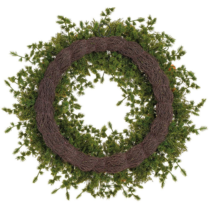 24" Pumpkin & Pine Artificial Wreath -Orange/Green (Pack of 4) - VWP931-OR/GR