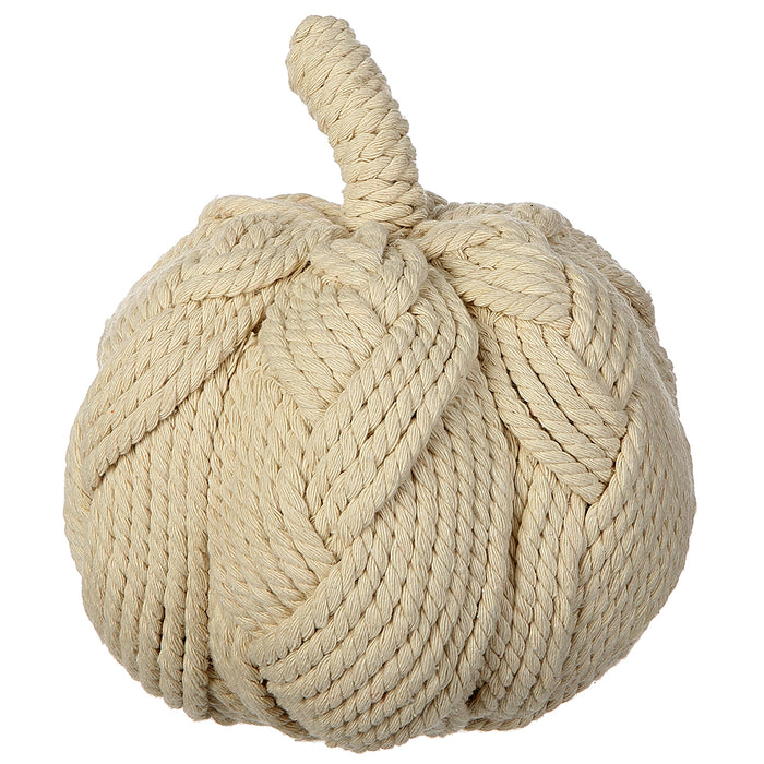 7.4"Hx7"W Artificial Rope Pumpkin -Beige (Pack of 4) - VZP040-BE