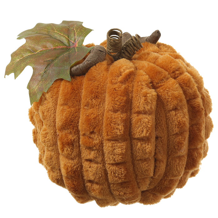 3.94"Hx4.7"W Artificial Velvet Pumpkin -Rust/Orange (Pack of 6) - VZP420-RU/OR