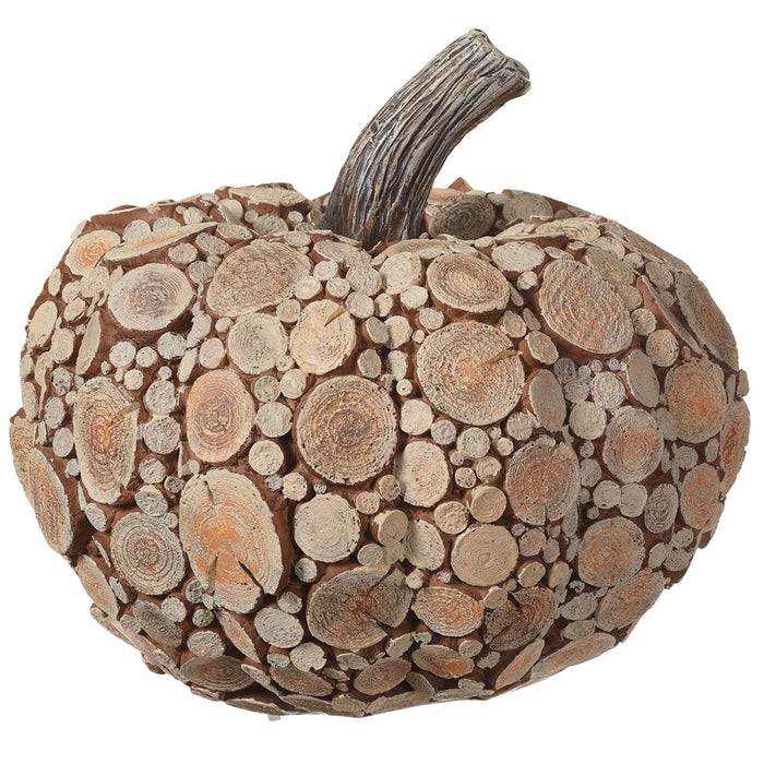 9"Hx10.5"W Artificial Fall Pumpkin -Brown - VZP535-BR
