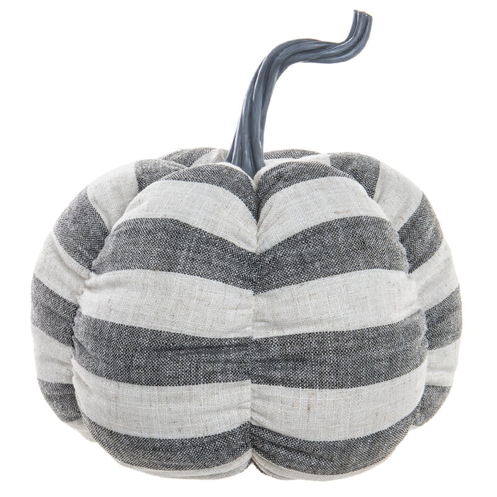 16"Hx13"W Artificial Striped Pumpkin -Gray/White (Pack of 4) - VZP595-GY/WH