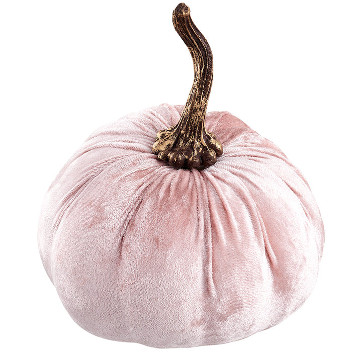 7.25"Hx6"W Velvet Artificial Pumpkin -Pink (Pack of 6) - VZP600-PK