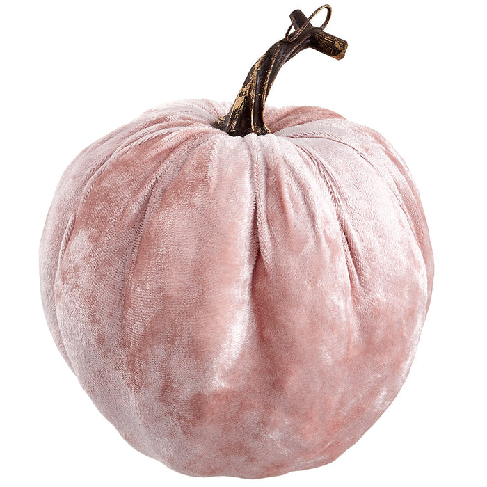 6.5"Hx5.5"W Velvet Artificial Pumpkin -Pink (Pack of 6) - VZP601-PK