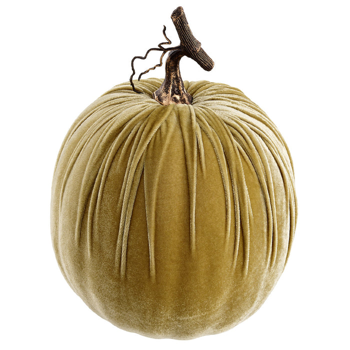 12"Hx8.5"W Velvet Artificial Pumpkin -Green (Pack of 4) - VZP602-GR