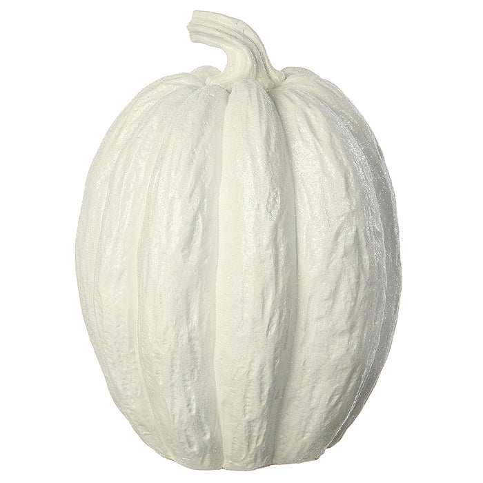 16.1"Hx12.2"W Artificial Glittered Pumpkin -White (Pack of 2) - VZP604-WH