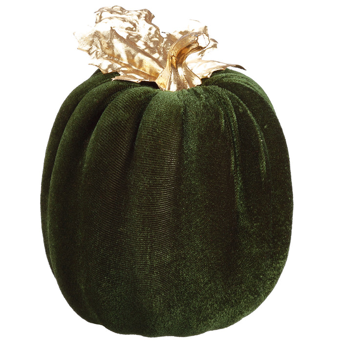 7"Hx5.5"W Artificial Velvet Pumpkin -Green (Pack of 6) - VZP632-GR