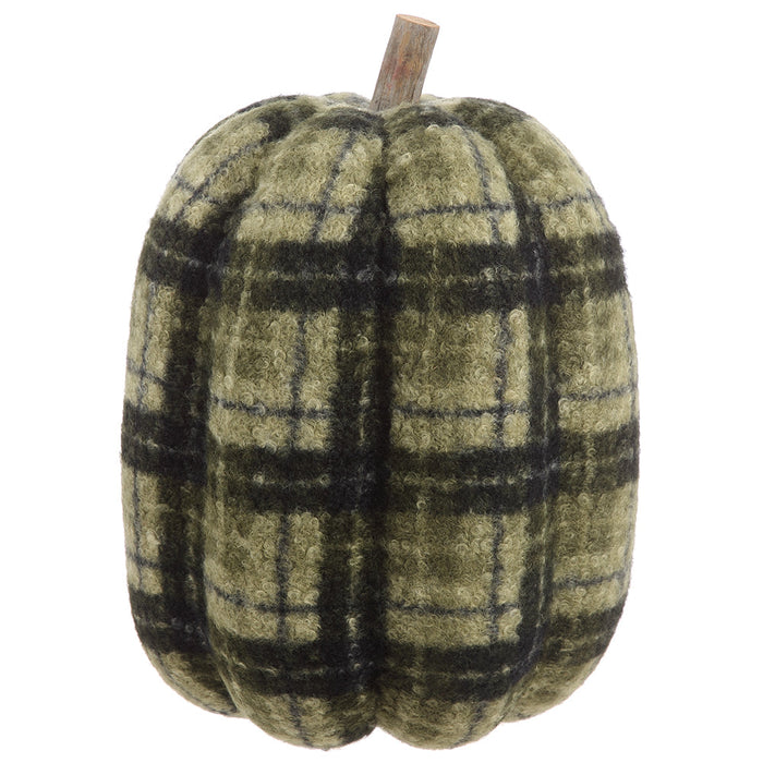 21.5"Hx14.9"W Artificial Plaid Pumpkin -2 Tone Green (Pack of 2) - VZP693-GR/TT