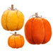 9"Hx9.5"W Set Of Artificial Velvet Pumpkins -2 Tone Orange (Pack of 2) - VZP719-OR/TT