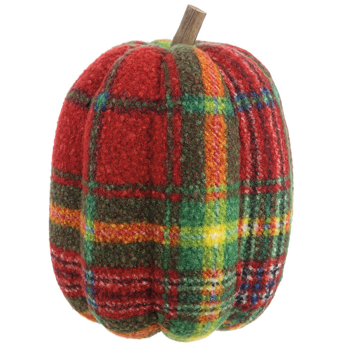 21.5"Hx16.75"W Plaid Artificial Pumpkin -Red/Green (Pack of 2) - VZP729-RE/GR