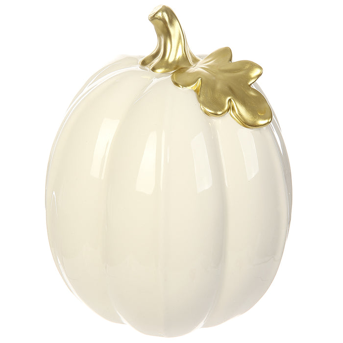 8"Hx6.5"W Artificial Pumpkin -White (Pack of 4) - VZP820-WH