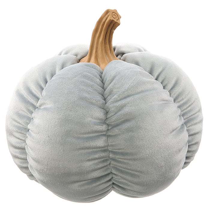 7"Hx7.5"W Artificial Fabric Pumpkin -Gray (Pack of 12) - VZP825-GY/BL