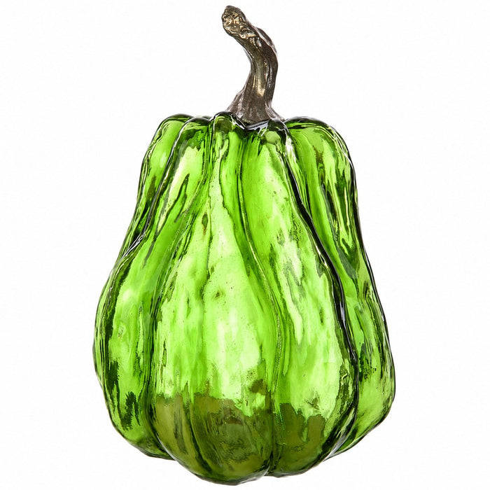 11" Artificial Pumpkin With Battery Operated Light -Green (Pack of 2) - VZP836-GR
