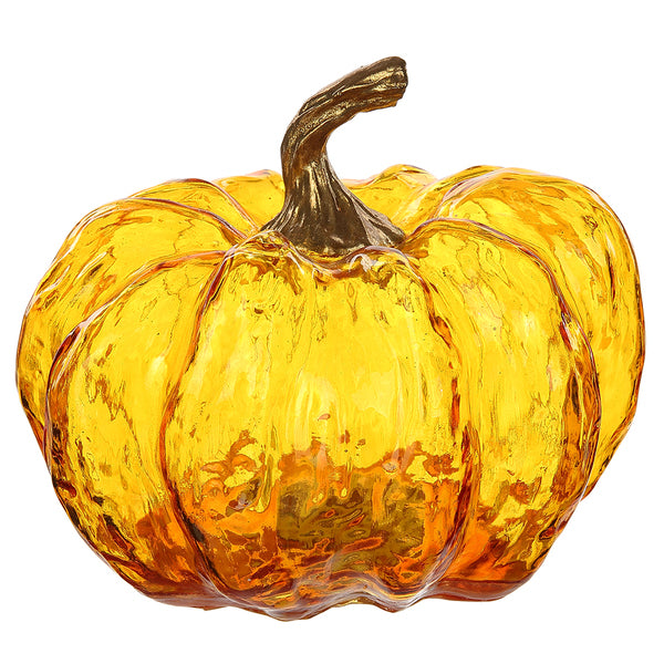 8"Hx10"W Artificial Pumpkin With Battery Operated Light -Orange (Pack of 2) - VZP838-OR