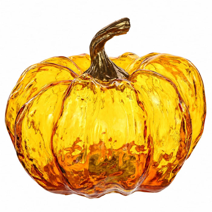 8"Hx10"W Artificial Pumpkin With Battery Operated Light -Orange (Pack of 2) - VZP838-OR