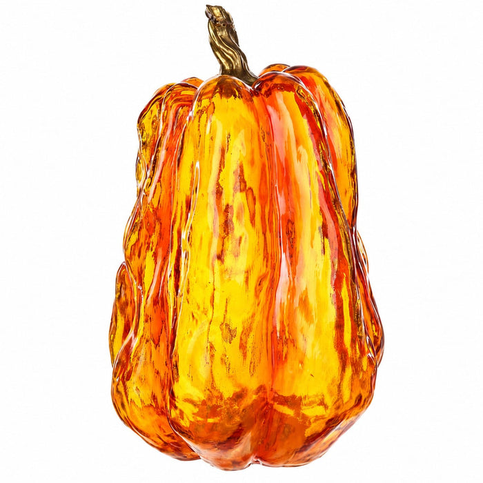 16"Hx11.75"W Artificial Pumpkin With Battery Operated Light -Orange - VZP839-OR