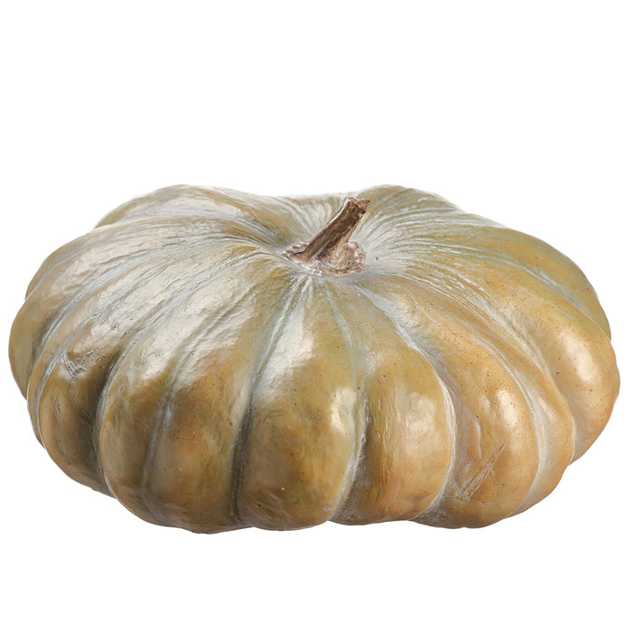 7"Hx13.5"W Artificial Pumpkin -Orange/Green - VZP855-OR/GR