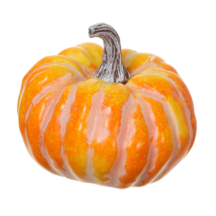 5"Hx5.5"W Artificial Pumpkin -Orange/Whitewashed (Pack of 6) - VZP905-OR/WW