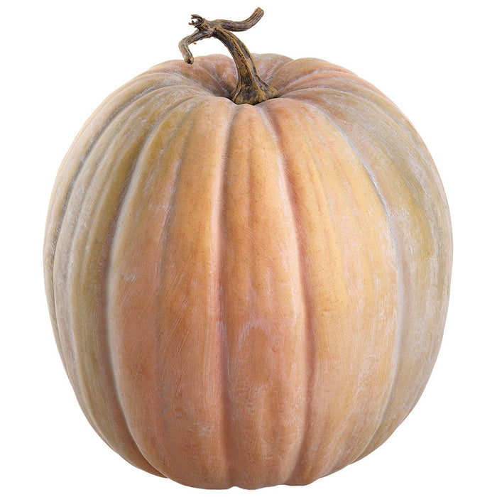 17.5" Artificial Pumpkin -Orange/Green (Pack of 2) - VZP957-OR/GR
