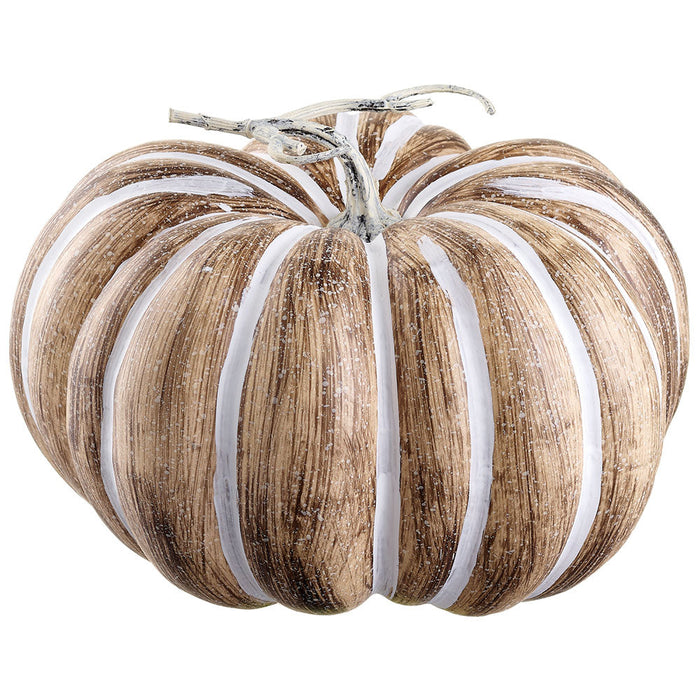 8"Hx11.5"W Artificial Pumpkin -Brown/Cream (Pack of 4) - VZP960-BR/CR