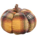 9"Hx10"W Plaid Artificial Pumpkin -Brown/Mustard (Pack of 12) - VZP986-BR/MD