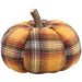 10.5"Hx13.5"W Plaid Artificial Pumpkin -Brown/Mustard (Pack of 2) - VZP987-BR/MD