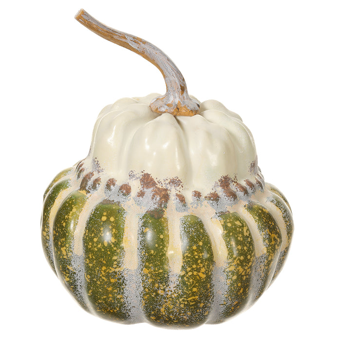 8.5"Hx6.5"W Artificial Acorn Squash -Green/Cream (Pack of 6) - VZS032-GR/CR