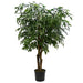 5' Custom-Made Outdoor UV-Proof Artificial Ficus Tree -2,058 Leaves w/Pot -Green - W0157