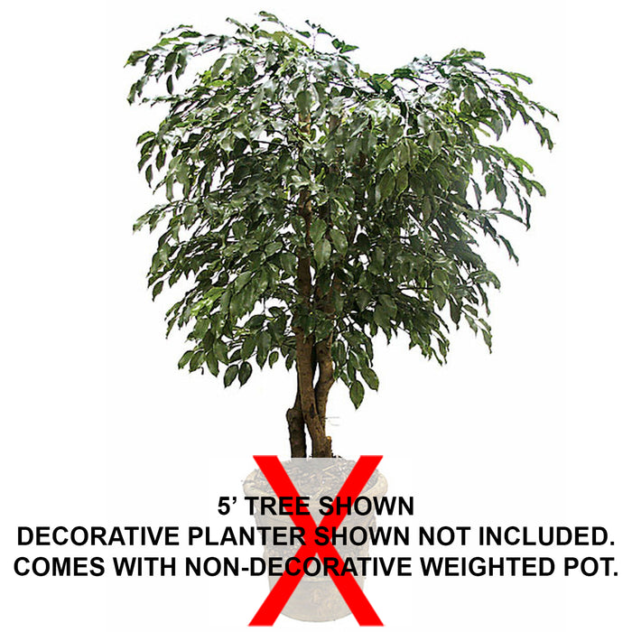 8' CUSTOM MADE UV-Proof Outdoor Artificial Ficus Tree -3,284 Leaves w/Pot -Green - W0159