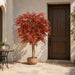 6' Custom-Made Outdoor UV-Proof Artificial Japanese Maple Tree w/Pot -Burgundy - W1000B