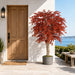 6' Custom-Made Outdoor UV-Proof Artificial Japanese Maple Tree w/Pot -Burgundy - W1000B